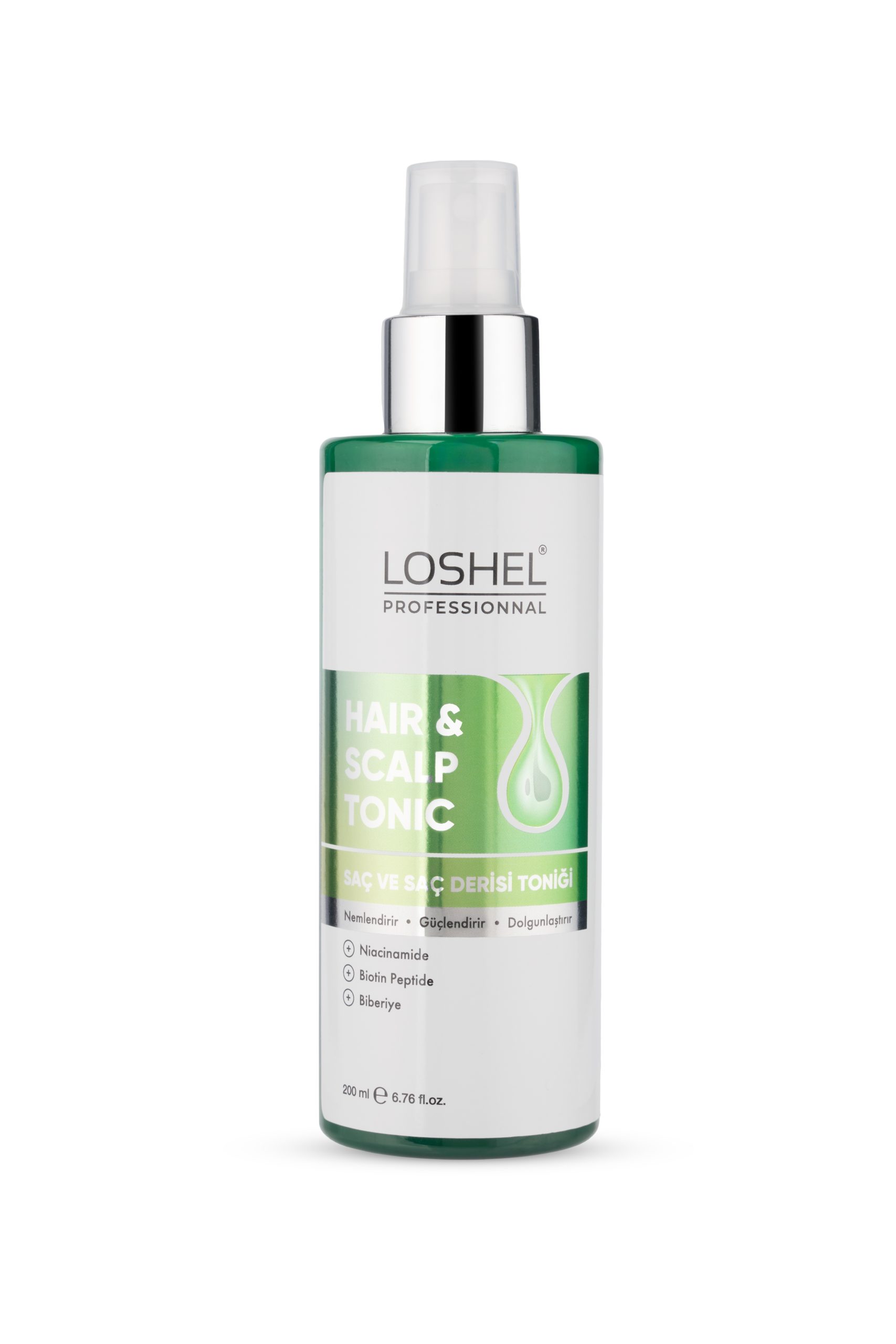 200ML HAİR&SCALP TONİK BİOTİN-BİBERİYE Loshel Hair&Sclap Tonik 200ml Biberiye-Biotnyl Peptite - Görsel 1